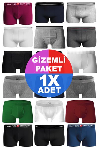 CNT 1 boxer din bumbac pentru bărbați - culoare uni, surpriză aleatorie, pachet special misterios
