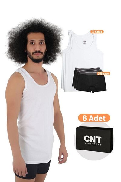 CNT Ανδρικό Βαμβακερό Σετ Μπόξερ Βασικό Πακέτο Premium 3 τεμαχίων
