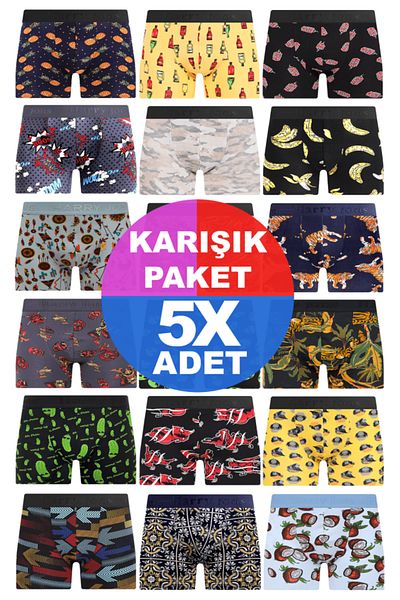 Harry Jons Ανδρικά Boxers Surprise Patterned 5 Pieces - Special Mystery Package