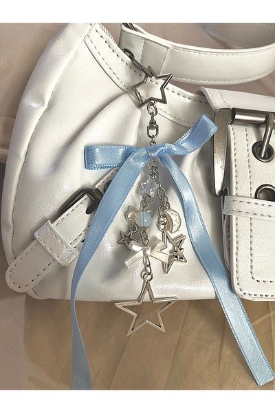 bohemian takı tasarim Y2K Star Eclipse Ribbon Bag Charm