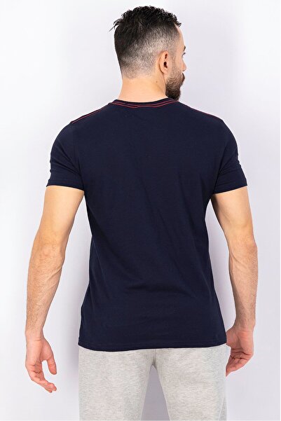 Gant Men Crew Neck Short Sleeves Embroidered T-shirt, Navy