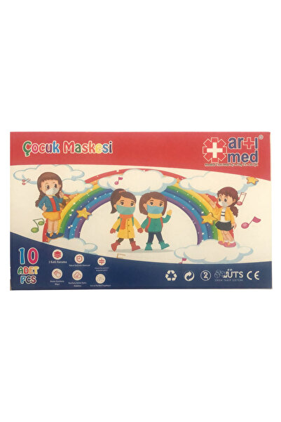 ARTİMED Artımed 3 Katlı Meltblown Çocuk Beyaz Cerrahi Maske Telli 10'lu