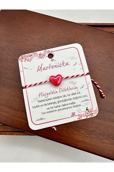 Jerie Red Murano Heart Detailed Martenticha Adjustable Bracelet