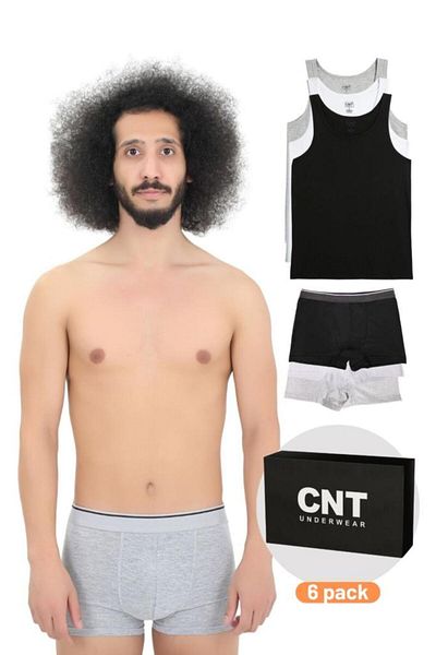CNT Ανδρικό Βαμβακερό Σετ Μπόξερ Βασικό Πακέτο Premium 3 τεμαχίων