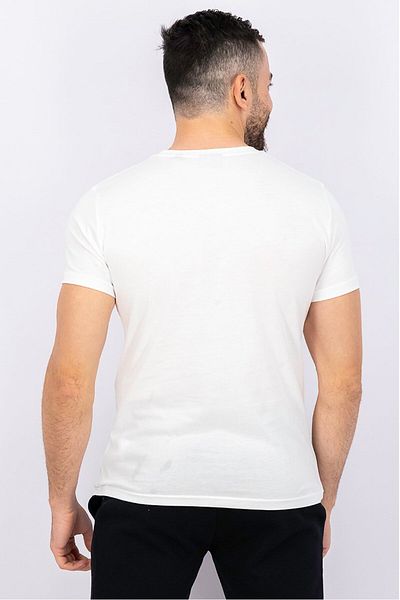 Gant تي شيرت رجالي بطبعة شعار العلامة التجارية، بأكمام قصيرة ورقبة دائرية، أبيض