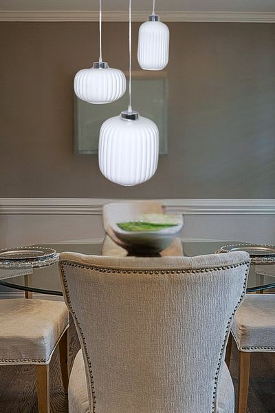 Fer Avize Nergis Modern Chandelier Pendant Lamp - 3-Piece Glass Kitchen Cafe Living Room Indoor