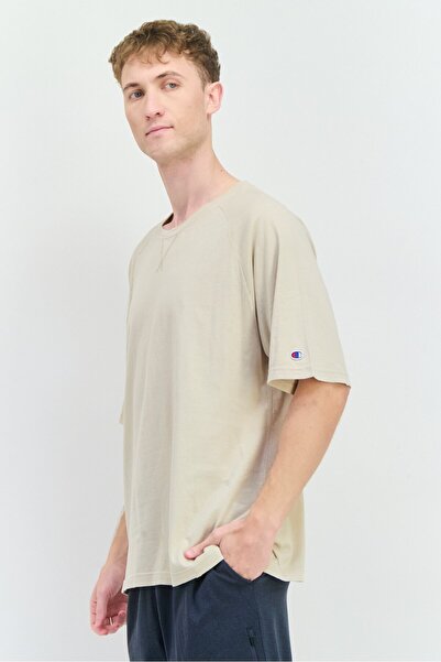 Champion Men Sportswear Fit Short Sleeves Outdoor T-Shirt, Cream