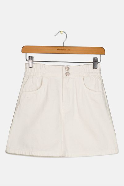Cool Club Kids Girl Solid Denim Skirt, Off White