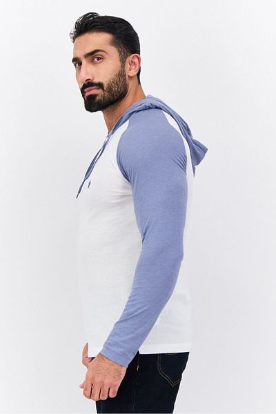French Connection Men Hooded Long Sleeves Brand Logo T-shirt, White
