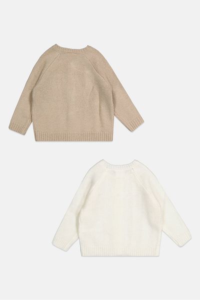 Rock A Bye Baby Boutique Toddlers Boy 2 Pcs Knitted Cardigans, White