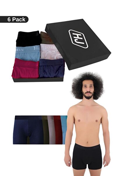 Harry Jons Ανδρικό Modal Boxer Lycra Premium Box 6 τεμαχίων