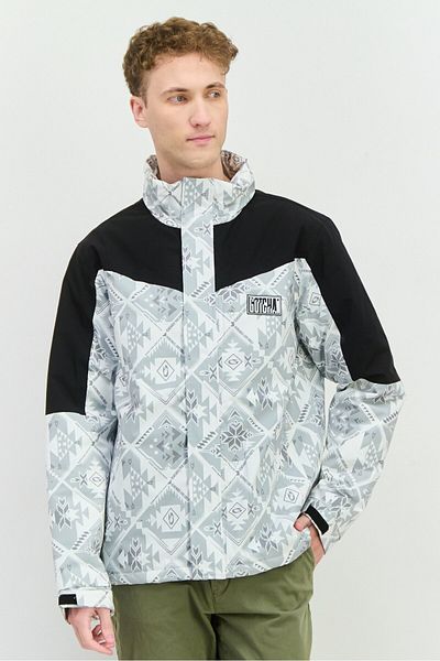 Gotcha Men Brand Logo Puffer Jacket, Off White