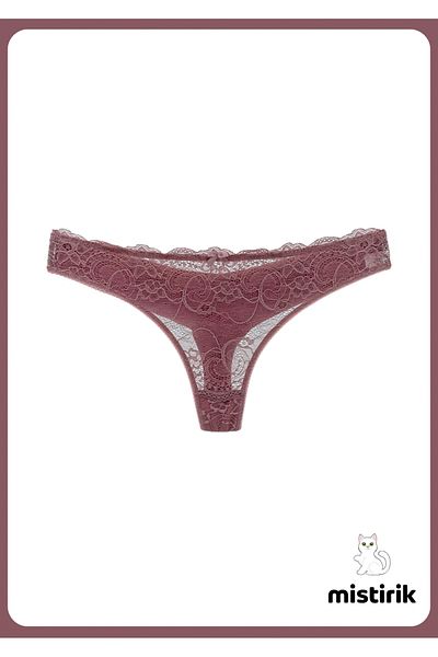 MİSTİRİK Παστέλ ροζ χρώματος Masara Μοντέλο Semi Lace Άνετο στρινγκ κιλότ
