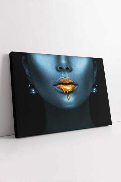 KOSS Dijital Διακοσμητικός πίνακας σε καμβά με πορτρέτο γυναίκας με μπλε πρόσ...