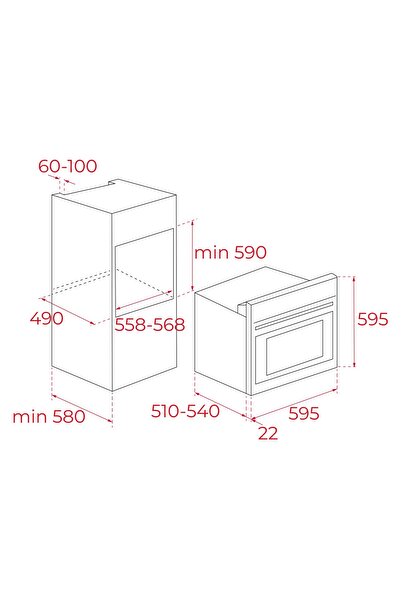 Teka Chef 7 Siyah Ankastre Set ( Hak 627 Bk Fırın Gbc 64002 Kb Ankastre Ocak Tvt 60.1 Davlumbaz