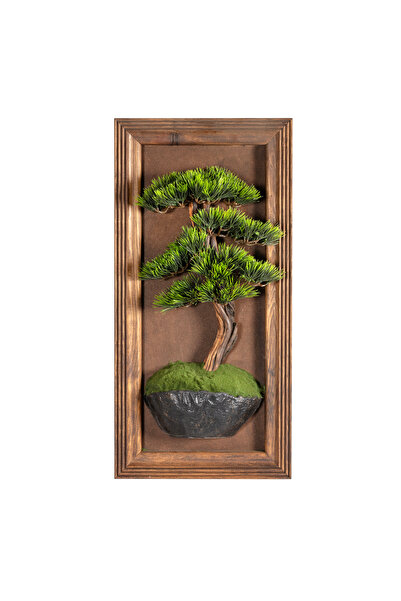 Omnia Concept Timber Bonsai Tablaeu - 8 - Masif Ahşap Çerçeveli 3 Boyutlu Yap...