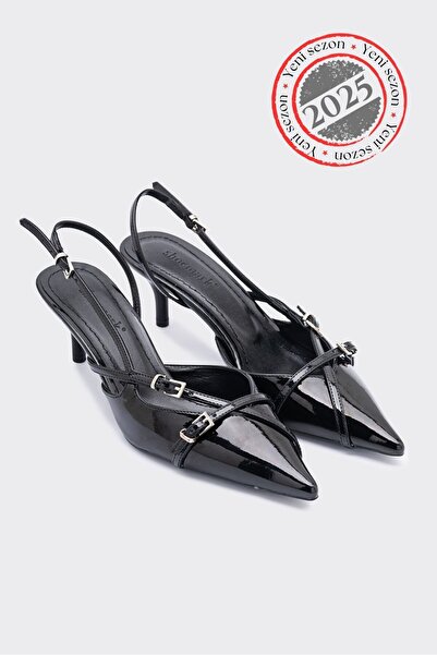 SHOEMARK Female Siyah Rugan Stiletto Ellyse