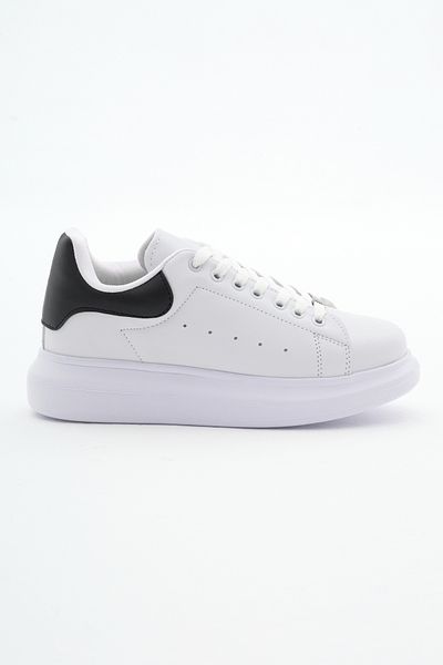PowerSpeed Αθλητικά παπούτσια Unisex Λευκά Μαύρα Άνετα με ψηλή σόλα με κορδόνια