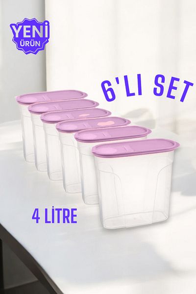 Ayde Food and Vegetable Storage Container Set of 6 Dowry Set 4Lt(Pink)