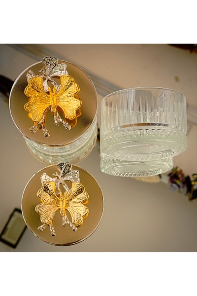 DUKKANI ISTANBUL Butterfly Snack Bowl Set of 3 Elysia with Tray Silver