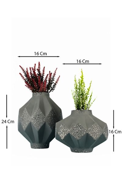 Hmydesign Stern 2-Piece Handmade Decorative Ceramic Vase