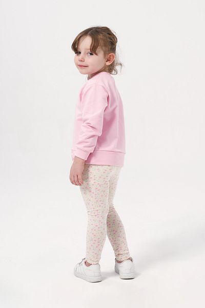 Minipodyum Girl's Printed Two-Piece Set with Bow and Waist Leggings