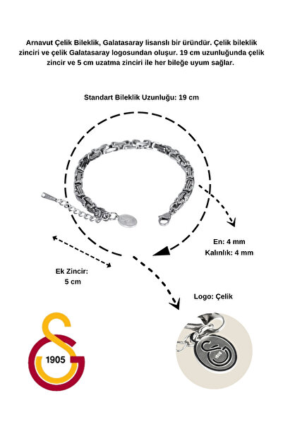 Galatasaray GS ARNAVUT ÇELİK BİLEKLİK