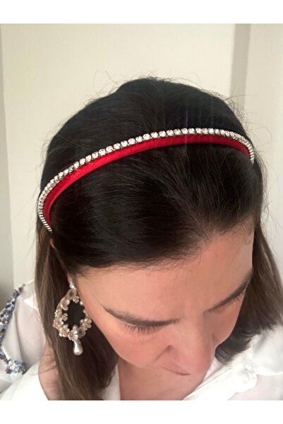 alsaccessories Coroana de culoare rosie cu piatra de cristal alba pe coroana,...