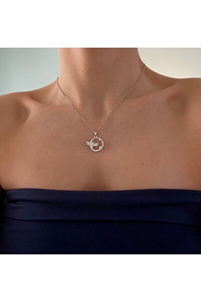 Sasa Steel Jewelry Yusufcuk Günüş Daire Zirkon Taş Minimal Doğa Tema Çelik Kolye