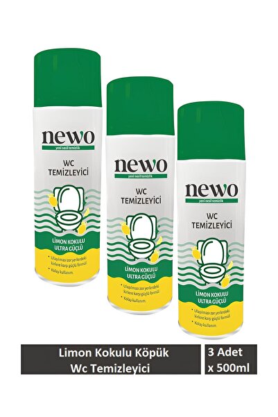 Newo Köpük wc tuvalet temizleyici ultra güçlü limon kokulu 3 adet x 500 ml