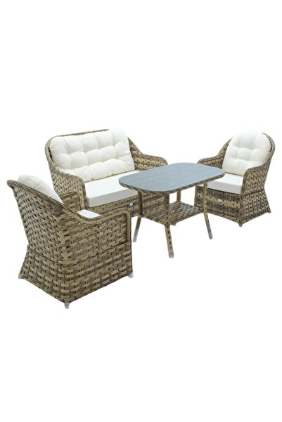 ReHome Radiance | Rehome Rattan Bahçe Oturma Grubu | 2+1+1+ Sehpa