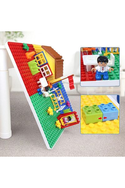 Little Story طاولة أنشطة ومكعبات 4 في 1 مع 50 مكعبًا - طول