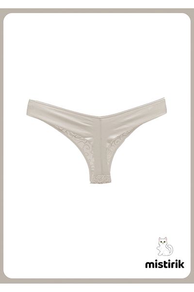 MİSTİRİK Μοντέλο Masara Semi Lace Άνετο στη χρήση Μοντέλο στρινγκ εσώρουχο εκρού χρώμα