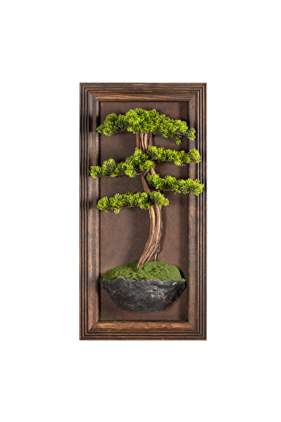 Omnia Concept Timber Bonsai Tablaeu - 6 - Masif Ahşap Çerçeveli 3 Boyutlu Yap...