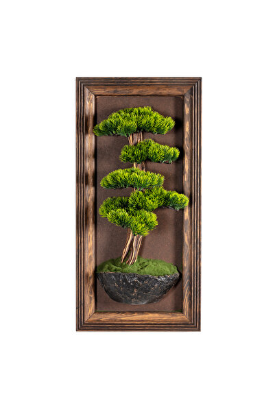 Omnia Concept Timber Bonsai Tablaeu - 3 - Masif Ahşap Çerçeveli 3 Boyutlu Yap...