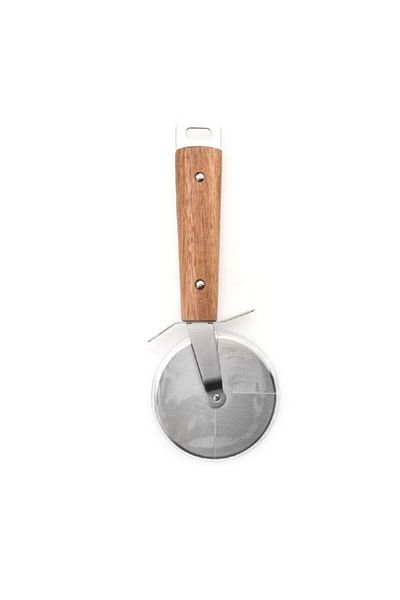 Parfait Stainless Steel Pizza Cutter with Acacia Wood Handle