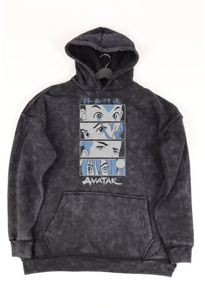 Fuddy Moda Hanorac unisex oversize cu glugă, lavabil, cu imprimeu cu personaj...