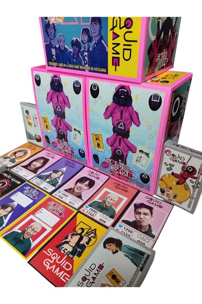 Emrah Gültekin Squid Game Season 2 Cards (10 Tiny Boxes 60 Character Cards 20 Stickers) Find Joker Win the Mask