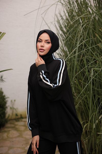 Wovi Moda Σετ αθλητικής φόρμας Hijab - Γιακάς με φερμουάρ, Γυναικείο