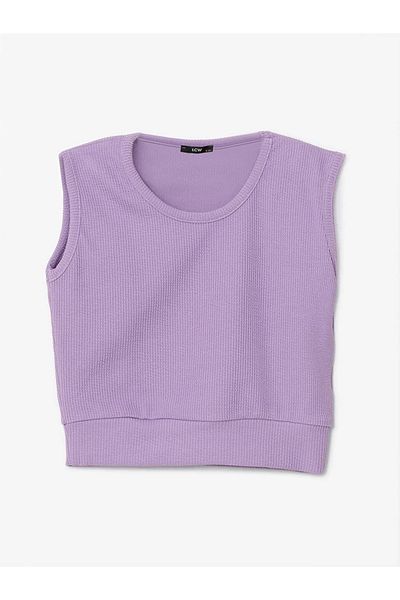 LC Waikiki Lcw Kids Lilac Crew Neck Girls Tank Top and Shorts Skirt