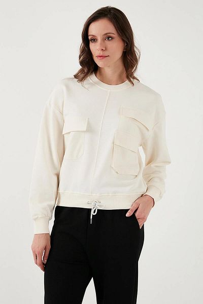 Fashion Friends Cotton Blend Regular Fit Crew Neck Pocket Sweat Sweat 24K0102K1