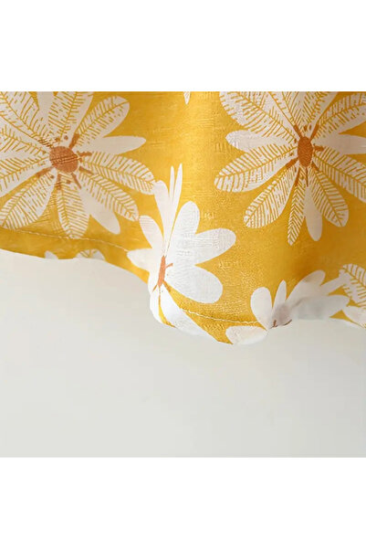 darko Sarı Beyaz Papatya Elbise Çiçekli Fötr Şapka Set Kurdeleli Sevimli Kız Bebek Bayramlık Set Şapkalı