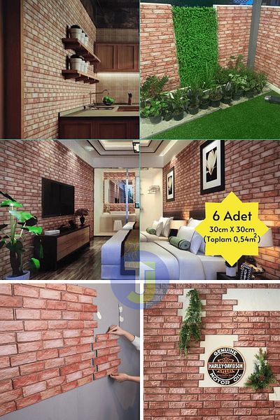 Technojet 30X30cm 3D Ταπετσαρία - Διακόσμηση Αυτοκόλλητης Επικάλυψης, Κουζίνα 6 Συσκευασία 0,54m2