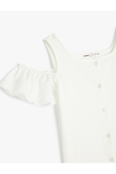 Koton Bluză cu bretele cu gât pătrat cu broderie