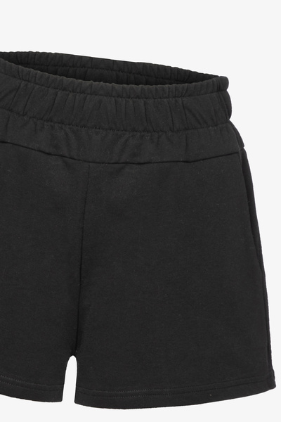 koza iç giyim Women's Cotton Black Waist Rubber Detailed Shorts