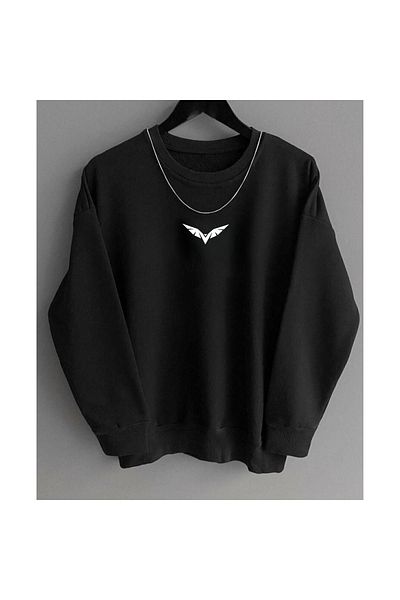 aynewmoda Unisex Eagle Printed Casual Sweatshirt - Loose Fit, Long Sleeve, Round Neck, Color Block