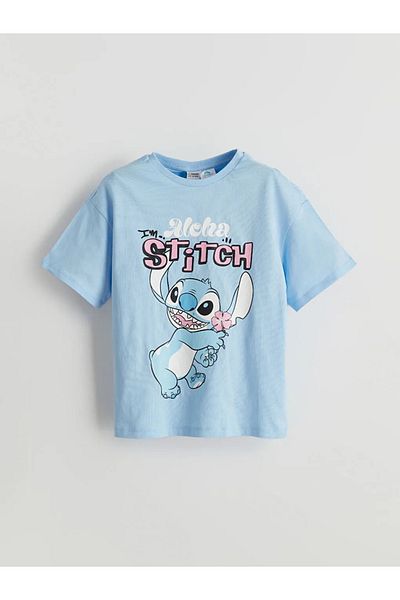 LC Waikiki Tricou pentru fetiță, albastru, cu decolteu, cu cusături, LCW Kids