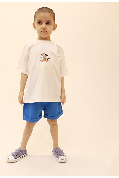 BALKABAĞI Catch Me Bro Boy's Summer Shorts Suit (2-9 Years) Mtye0063