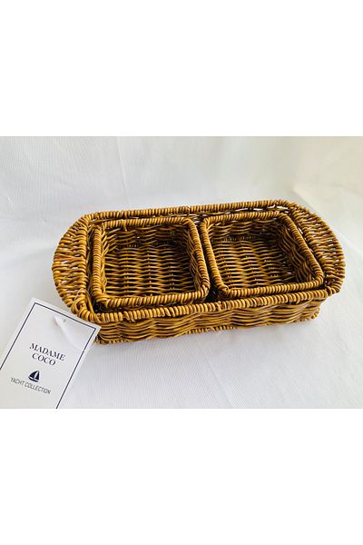 Madame Coco Noir Rattan Organizer