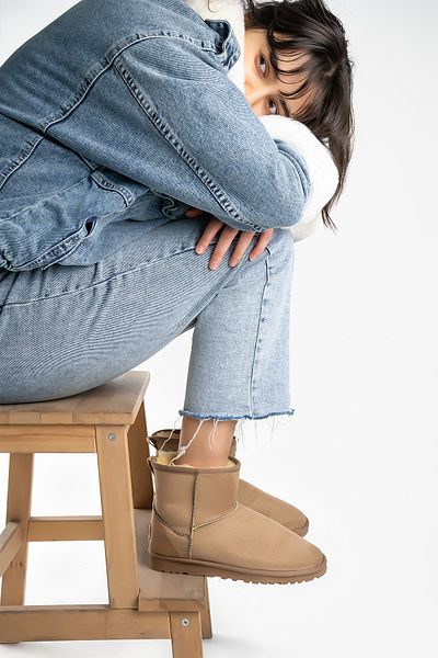Shupe Γυναικείες Μίνι Μπότες Mink Suede Μπότες Winter Model με γούνα στο εσωτερικό